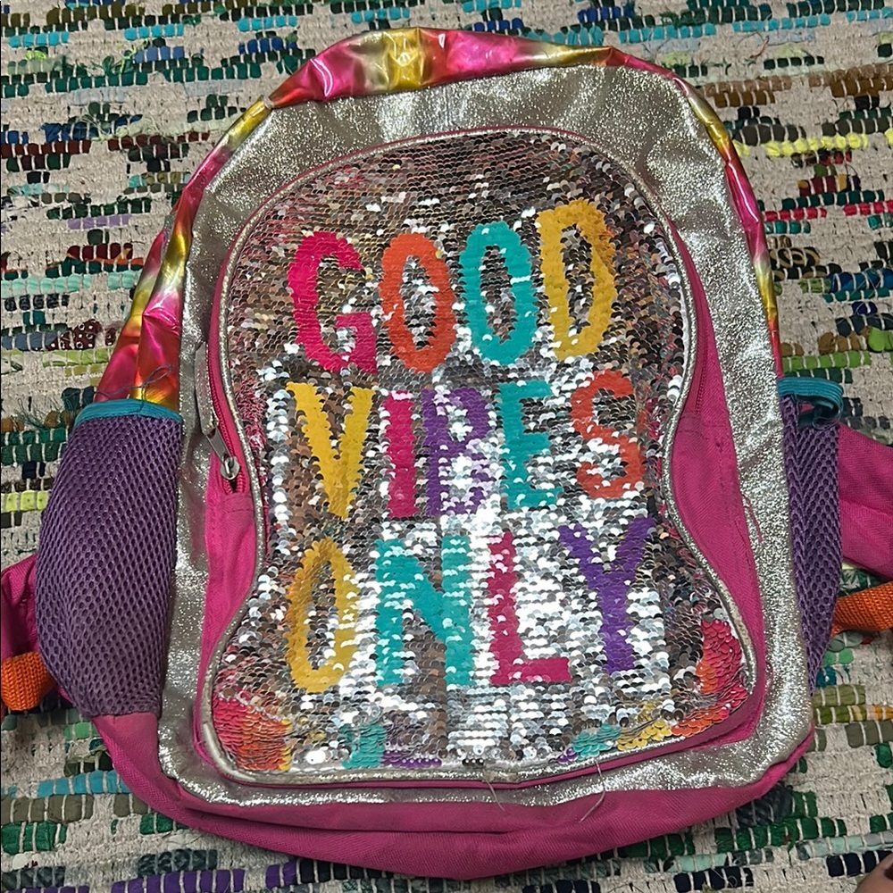Colorful Sequin Kids Backpack - Picture 2 of 3